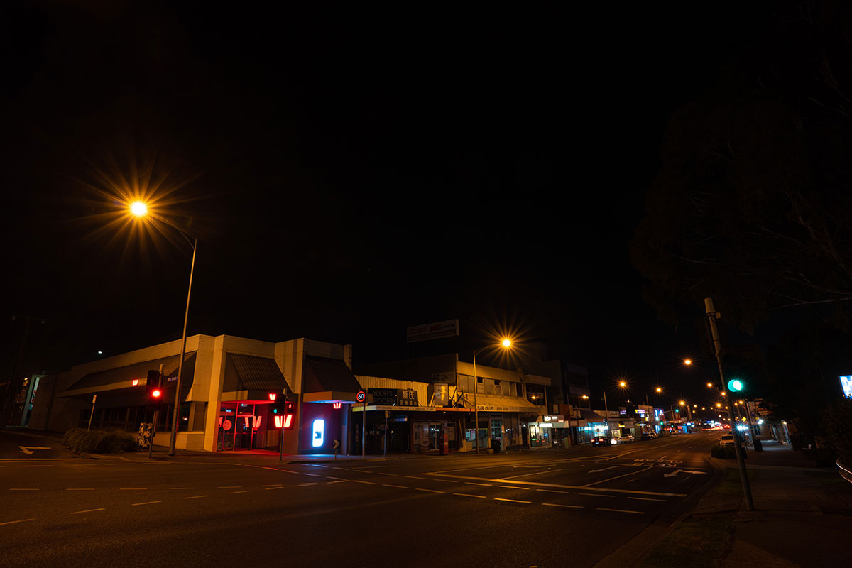 Before the street lights were upgraded to LEDs on Dorset Road and Chandler Road Intersection