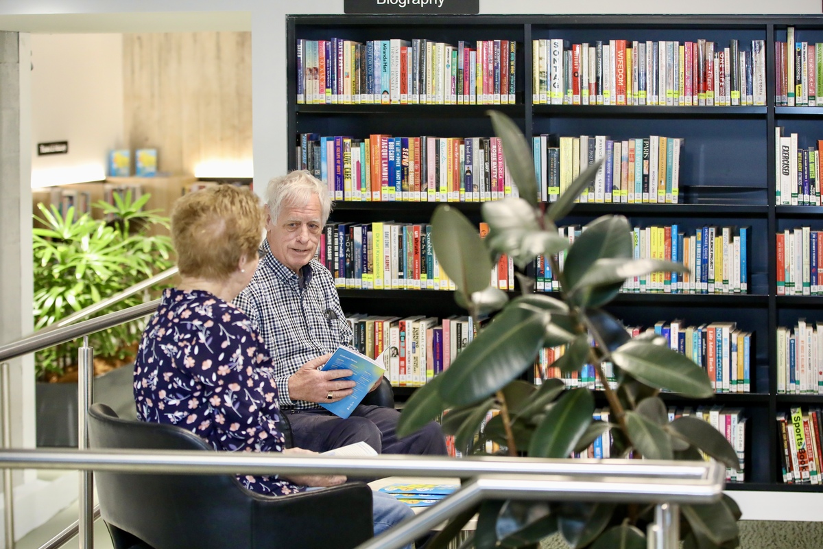 Seating area at new Bayswater Library - first day open 15 Sept 2025