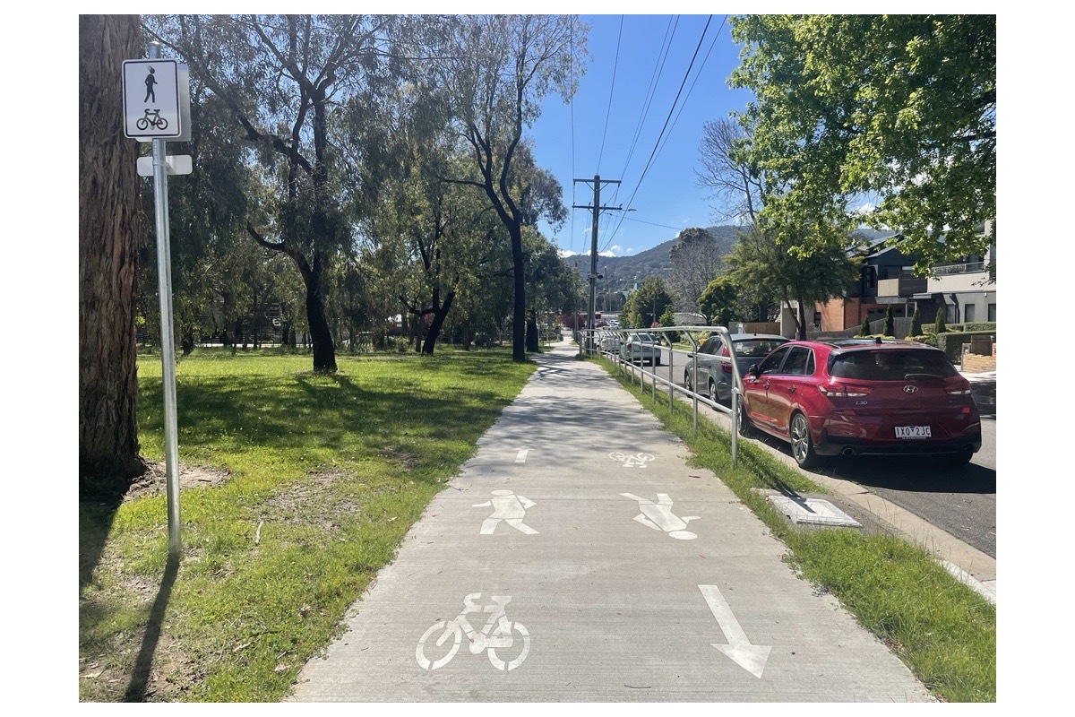 Newly upgraded cyclist and pedestrian path on Chandler Road, Boronia