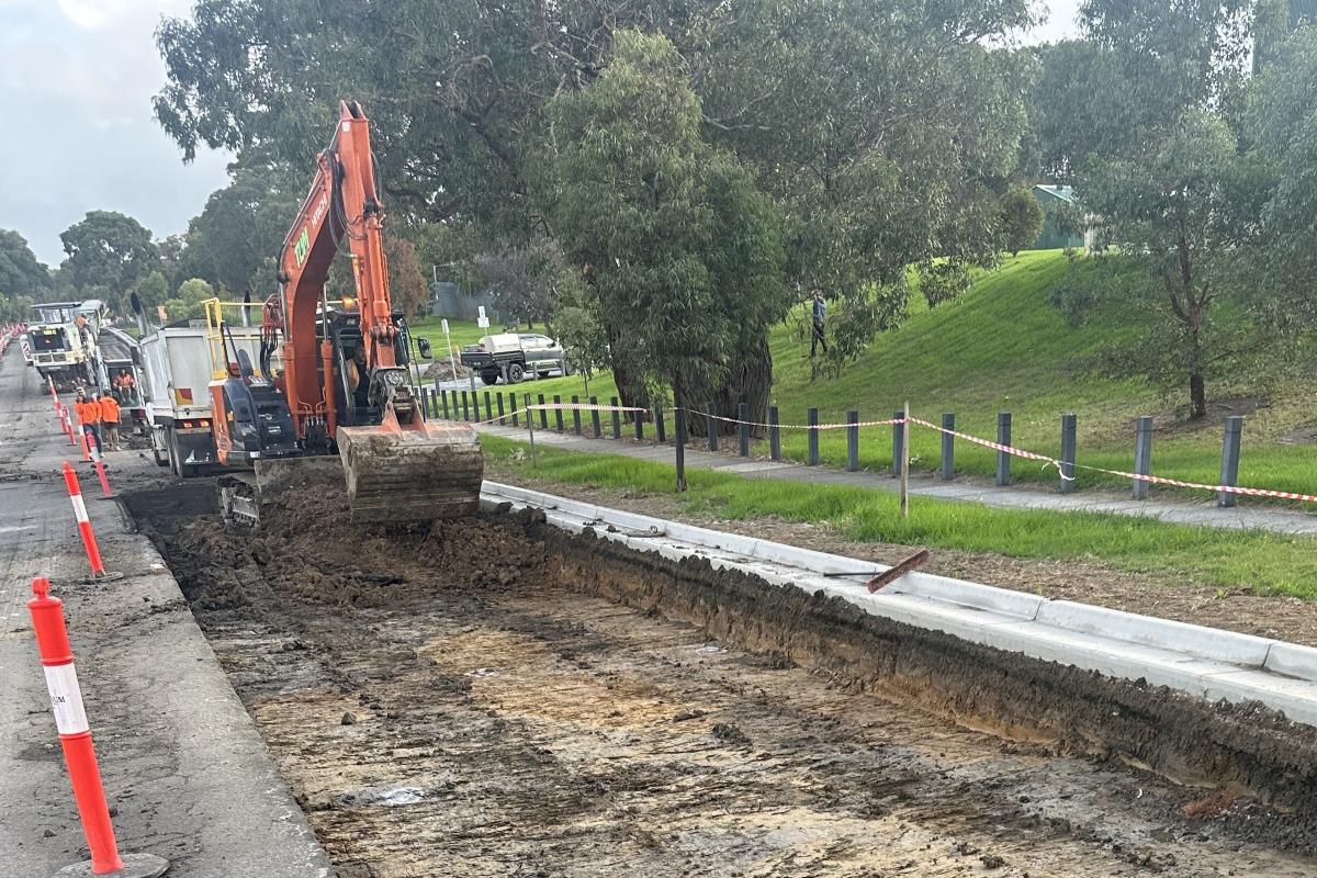 Templeton Street road upgrade construction
