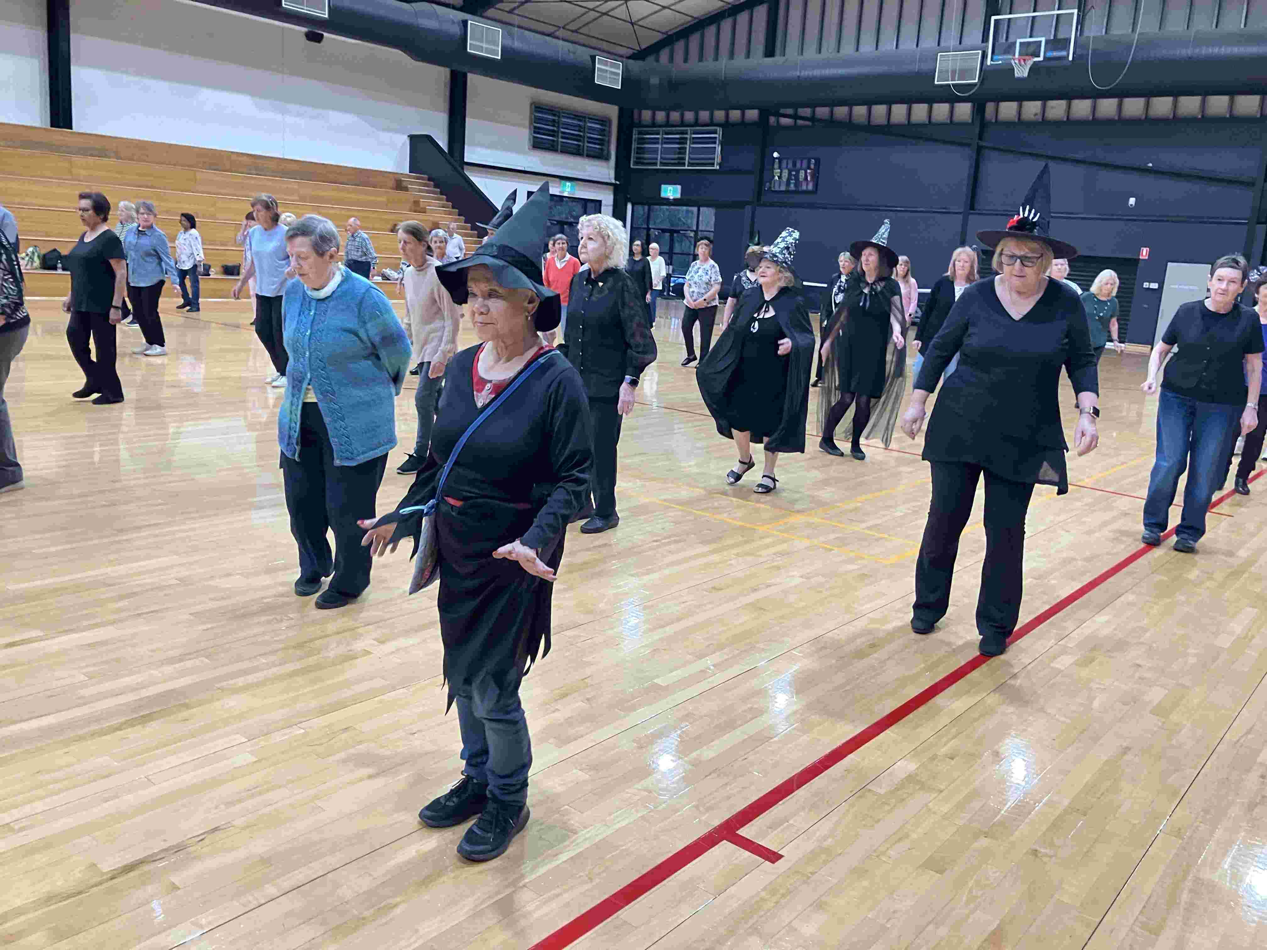 Halloween line dancing