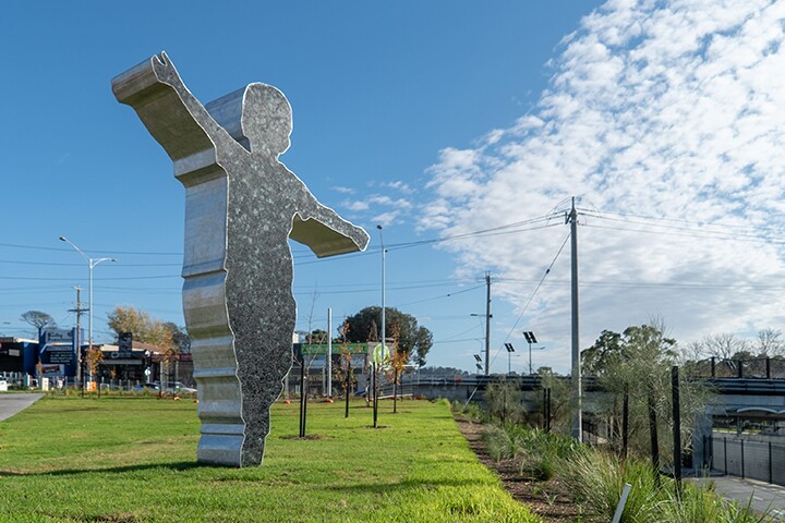 Aeroplane Boy sculpture