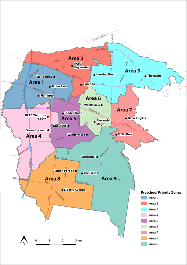 map of local kindergarten priority areas