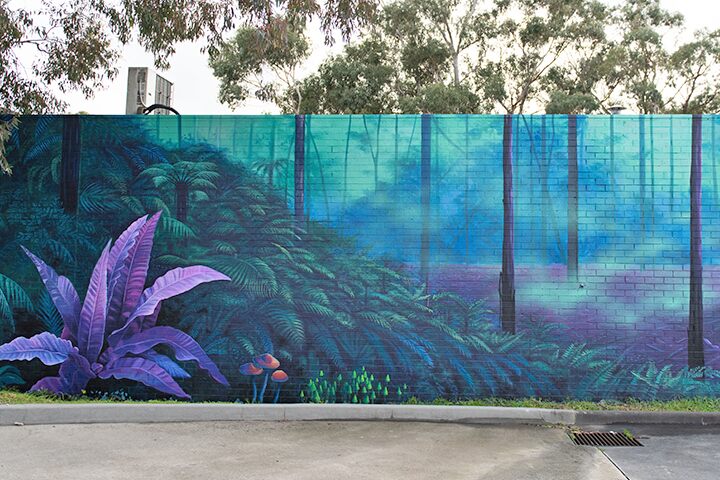 Undergrowth (ferns and fungi) mural