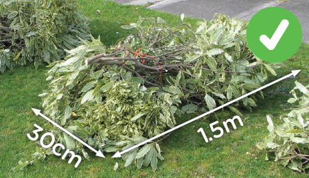 bundled green waste