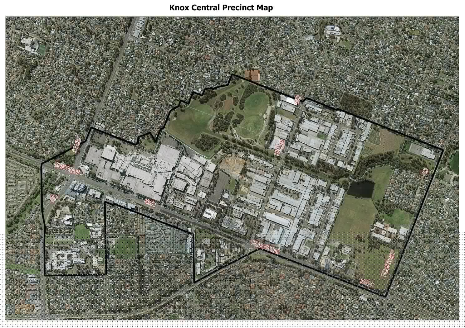 Knox Central precinct map aerial view