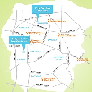 a map of all the early years centres in Knox