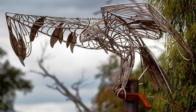 Public art sculpture titled Perspectives on Place located at Bunjil Way in Scoresby