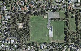 An aerial photo of RD Egan Lee Reserve
