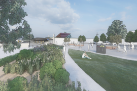 Boronia Station town square render.