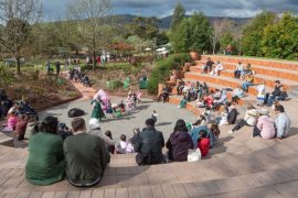 People enjoying Tim Neville Arboretum in Ferntree Gully.