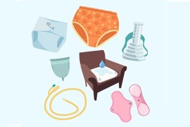 illustration of reusable menstrual and continence products
