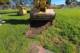Excavation works for the new wetland at Gilbert Park.