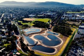 Aerial view of the completed works at Blind Creek