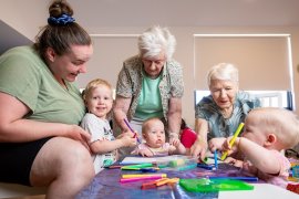Intergenerational playgroup session taking place