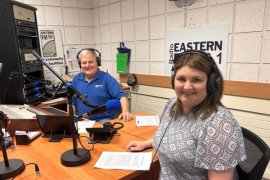 Knox Mayor, Cr Lisa Cooper with Robert Arthur in the studio