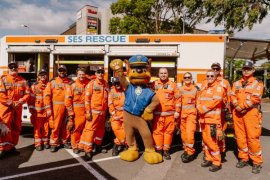 SES and Paw Patrol in from of Rescue Vevicle and Westfield Knox