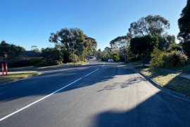 Eco-friendly asphalt being laid at Milpera Crescent, Wantirna