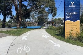 New shared cyclist and pedestrian path on Chandler Road, Boronia