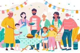 drawings of different members of community coming together.