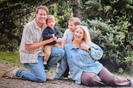 Sarah Wiechert, Simon Harrex and their children Remy and Fletcher
