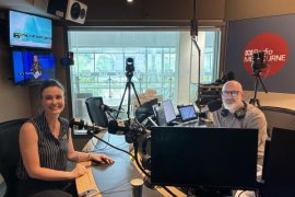 Knox Mayor, Councillor Paige Kennett with Raf Epstein in the ABC Radio Melbourne studio
