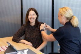 A person using Council's immunisation service