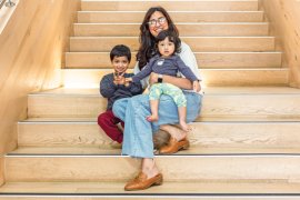 Madhulika (Maddy) Kumar with two children