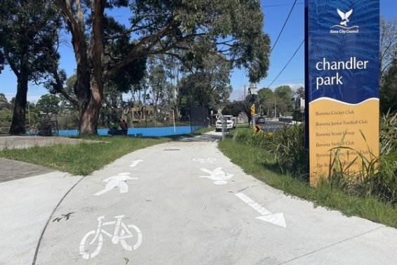 New shared cyclist and pedestrian path on Chandler Road, Boronia