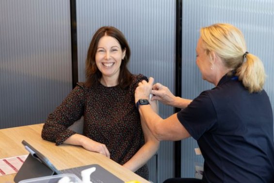 A person using Council's immunisation service