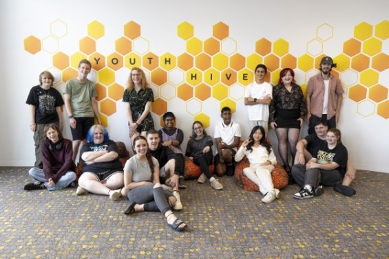 group of young people at youth hive
