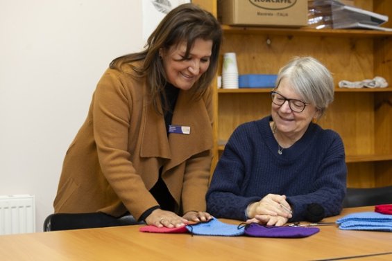Two people participating at a class at Coonara Community House 