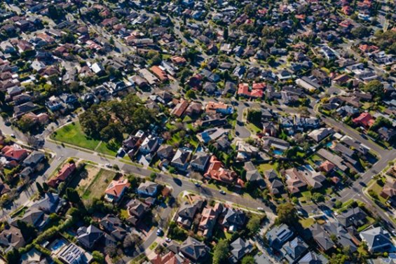 Aerial photo of houses in Knox