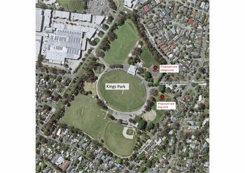 Aerial view of the King Park and the areas that will be under construction.
