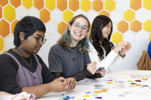 Young people doing craft