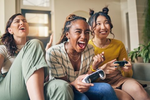 Young people playing games