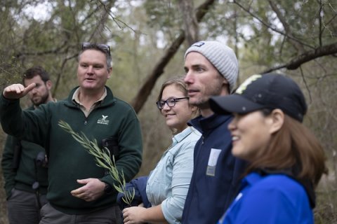 Group of people in a bushland reserve 