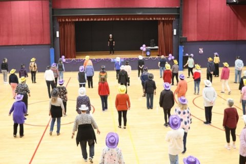 People line dancing 