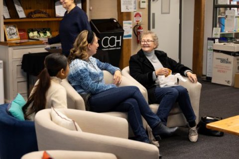 People sitting and talking together