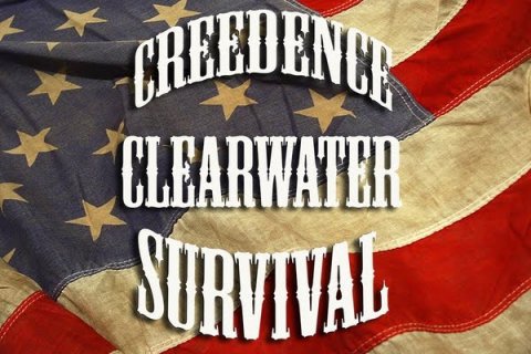 Image of American flag with text Creedence Clearwater Survival