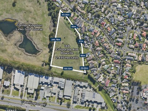 Map of surplus Council land at 14A Corporate Avenue, Rowville 