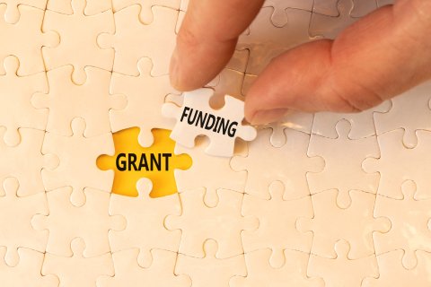 Puzzle with the words Grant Funding